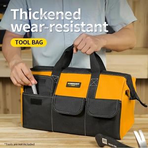 Sac de rangement pour outils portable et étanche de 13 pouces, en tissu Oxford, adapté aux électriciens et aux charpentiers - Jaune