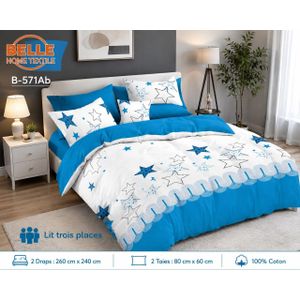 Belle Lot de 2 Draps et 2 Taies - Confort et Élégance pour Lit 3