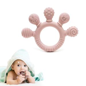 Digabi Ring Teether - 3+ Months - Soft, Silicone, Multi-Textured, Easy Grip Baby Teething Toy - Natural Teething Relief for Babies