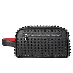 Mode Sacoche Homme Cloutée Premium – Trousse de Voyage et de Rangement Multifonction Noir