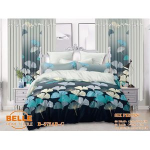 Belle Lot de 2 Draps 2Taies et 2rideaux - Confort et Élégance pour Lit 3 Places