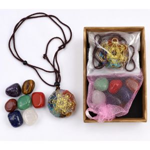 Collier Pendentif Orgonite avec Pierres Naturelles – Coffret Complet