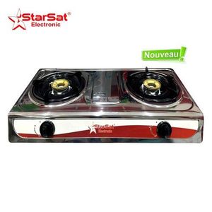 Starsat Réchaud à Gaz - Cuisinière à Gaz - 2 Feux - Inox
