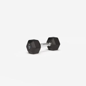 Domyos Haltère de crosstraining et musculation Dumbbell hexagonale 7,5kg, noir