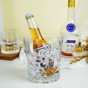 Mini Seau à glace en verre, rafraîchisseur à vin, bac à glaçons en cristal...
