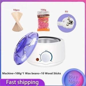 Appareil Chauffe-cire Pour épilation, 10pcs Autocollants En Bois,100g Haricot De Cire,Kit D'épilation