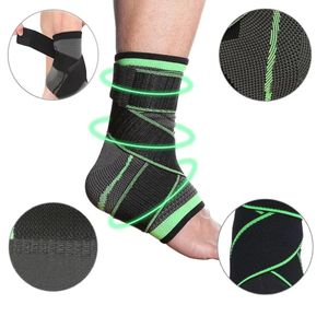 Chevillère de Sport Professionnelle STRAP-X - Maintien Ajustable & Compression 3D - Noir/Vert