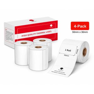 Phomemo Rouleaux d'étiquettes 50*30 mm - Lot de 4