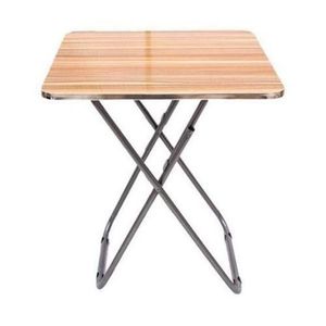Table Pliante En Acier Et Bois 60X60 Cm
