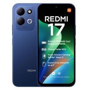 Xiaomi  Redmi 17 - 6.9" - 2SIM - 4G - 50Mpx - 4/128 Go - Deep Blue - 7500 mAh - 45W Chargement - Garantie 12 Mois