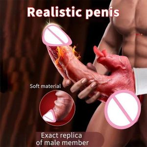 Vibromasseur rétractable haute fréquence pour le point G, d-ildo réaliste pour femme.