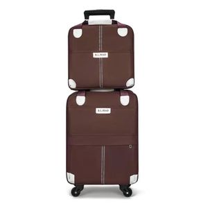 2 pieces Magnifique valise de voyage  tendance avec /sac de voyage  4 roues/ marron 