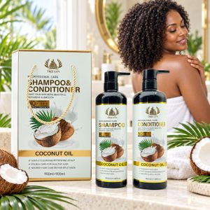  Kit de 2 shampooing et après-shampooing à l’huile de coco