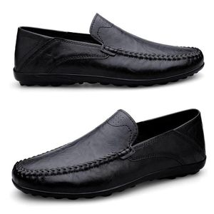 SHJO Souliers Homme Élégants Cuir Synthétique Respirant Mode Classique Affaires Mocassins Chaussures - Noir