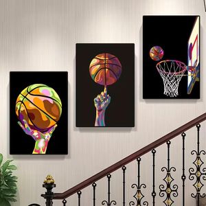 3 affiches murales de basketball, décorations sportives pour la maison, impressions d'art graffiti
