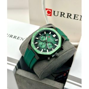 Chic Montre Curren Pour Homme  Fond Vert 