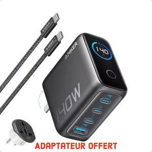 Anker ZOLO 140W CHARGEUR GaN 4 Ports AVEC ÉCRAN TACTILE