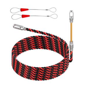 ShebSheb Kit tire‑fil électrique de 10 m avec 2 attaches‑câbles – Outil professionnel en acier pour installation et passage de câbles électriques