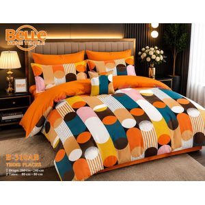 Belle Lot de 2 Draps et 2 Taies - Confort et Élégance pour Lit 3 Places
