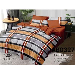 Ensemble De 2 Drap De 3 Places+ 2 Taies D'oreillers+ 2 Rideaux