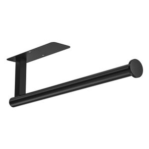 TodyJeyHo Porte-serviettes de papier pour la cuisine, serviettes de papier en vrac - auto-adhésif sous l’armoire, les deux disponibles en adhésif et vis, acier inoxydable 304 12 pouces noir mat