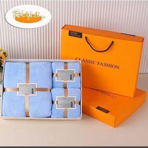 Ensemble de Serviettes de Bain De Luxe - Coffret Cadeau 3 Pièces (Serviettes de Bain & Visage)Bleu - Hyper Absorbant & Douces