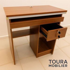 General Mobilier Bureautique Bureau Compact Smart – Avec Serrure & Rangement Intégré – 80 X 45 X 75 Cm