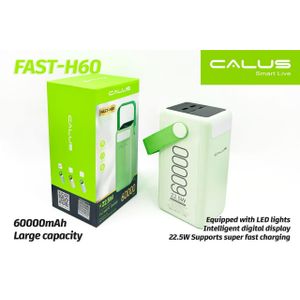 CALUS Power Bank FAST-H60 - 60 000mAh - Charge Rapide 22.5W - Écran LCD - Lampe LED 