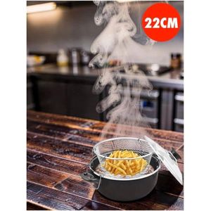 Friteuse Casserole Premium avec Panier 22CM – L’indispensable de votre cuisine moderne