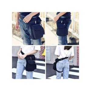 SAC JAMBIÈRES DE MOTO CUISSIERE JAMBE SAC A BANDOULIERE EN TOILE POUR HOMMES, SACOCHE DE TAILLE DECONTRACTEE, BANANE DE HANCHE, MILITAIRE, VOYAGE, MULTI-USAGES, CYCLISME, TACTIQUE RANDONNEE MOTO SPORT PLEIN AIR CAMPING JAMBE EQUITATION PECHE MOTARD