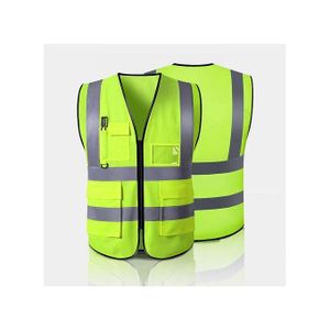 Protection Sécurité Multi-Poches Assainissement Chantier Voirie Trafic Gilet Réfléchissant Gilet