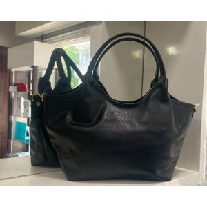 Sac à main de Qualité pour Femme de Distinction 100% cuir taille moyenne - noir