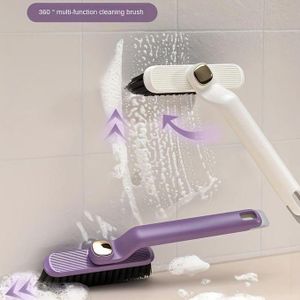 Brosse de nettoyage 3-en-1 pour joints de carrelage (salle de bain et cuisine) — Rotation à 360° — Poils durs — Murs et sols