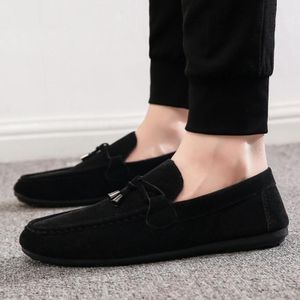 SHJO Chaussures Mocassins Homme Simili Cuir Antidérapantes Semelle Souple Décor Pompons Confortables Pour Bureau Quotidien Noir