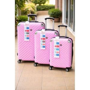 Mode Partagez ce produit    Ensemble de 3 Valises à Roulettes – Pratique et Élégant, Rose ( Motifs Multiples )