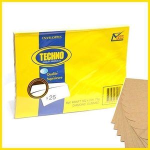 Techno Enveloppes KAKI  A5– Paquet De 25