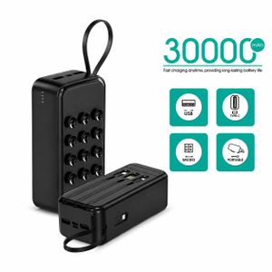 Power Bank Multifonction Avec Ventouses et 4 Câbles Intégrés – Charge Rapide Portable