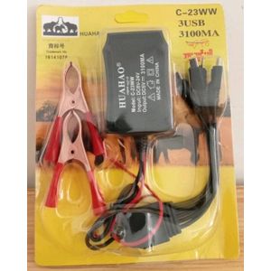 Chargeur Universel DC Modèle 235 (Input DC 8V-24V / Output 5V 2100mA) avec Pinces Crocodile pour Batterie – Adaptateur Multi-Embouts Pour Téléphones, Smartphones & Accessoires
