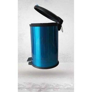 Partagez ce produit    Poubelle à Pédale en Acier Inoxydable Bleu avec Couvercle et Système de Fermeture Hermétique - Haute Qualité
