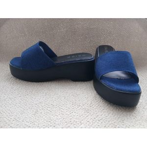 Mode Chaussure compensée bleu 