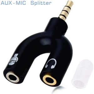 Câble Adaptateur Mini-Jack 3.5mm 1 Mâle à 2 Femelle pour Écouteurs Micro Casque