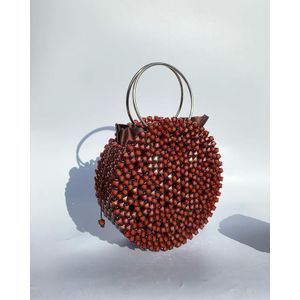 Sac en perles anse metalique 