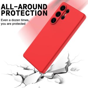 Coque Silicone Compatible pour Samsung Galaxy S26 Ultra Avec 2Antichocs - Rouge