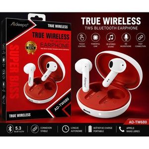 Écouteurs Sans Fil Aldeepo AD-TW680 TWS Bluetooth 5.4 – Blanc