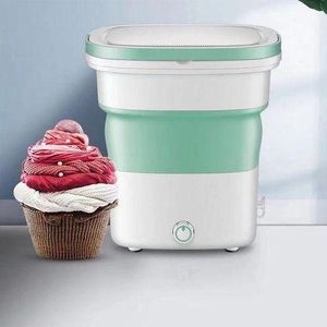 Mini Machine à Laver Pliable Portable – Lave-Linge Automatique Compact / VERT & blanc