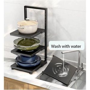 SUPER Étagère à Cuisine à Trois Niveaux En Acier Au Carbone