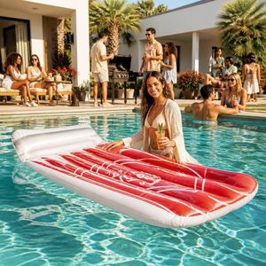  Matelas de piscine gonflable rouge & blanc. 