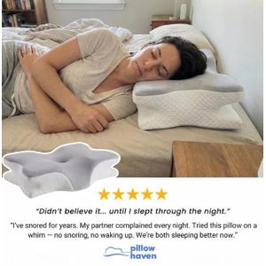 Cet oreiller cervical est un oreiller ergonomique qui épouse la forme du cou, est respirant et non étouffant, et convient à différentes positions de sommeil.