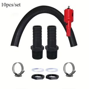 Kit de tuyau de trop-plein pour récupérateur d'eau de pluie, lot de 10 pièces