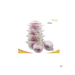 Lot Soupière De 5 Pièces Bombées -Blanc